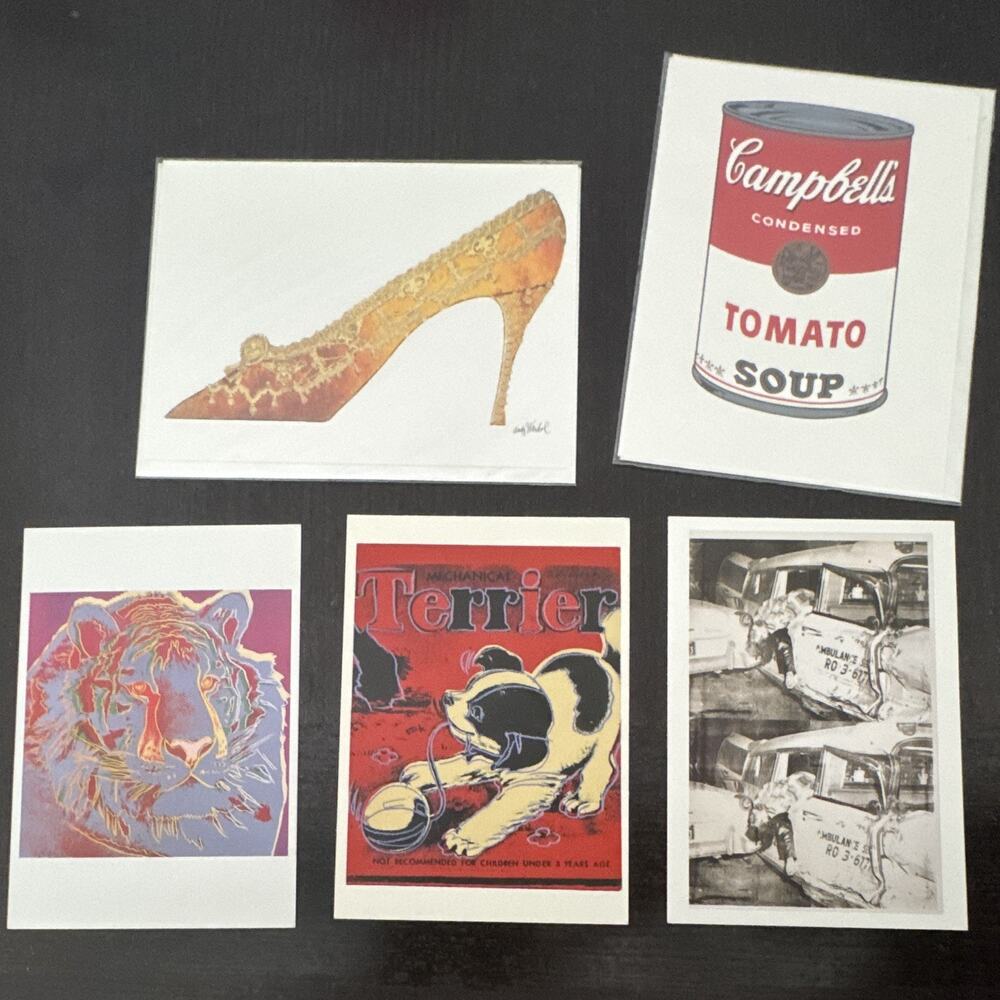 Vintage Andy Warhol Lot of Art Cards and Greeting Cards- Lot of 5
